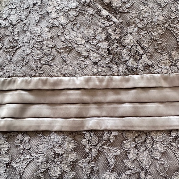 Isaac Mizrahi gray lace midi V neck dress in size small - Picture 5 of 9